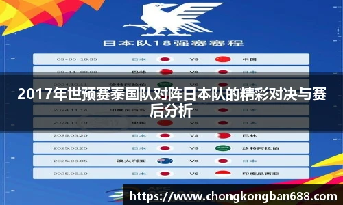 2017年世预赛泰国队对阵日本队的精彩对决与赛后分析